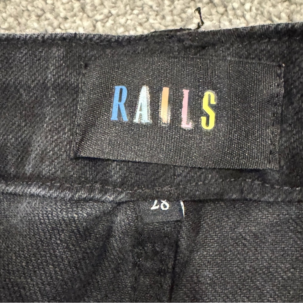 Rails The Sunset High Rise Slim Flare Jeans Black Size 28 NWT - Picture 5 of 12
